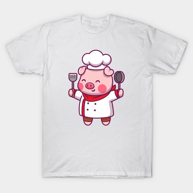 Cute pig chef T-Shirt by Catalyst Labs